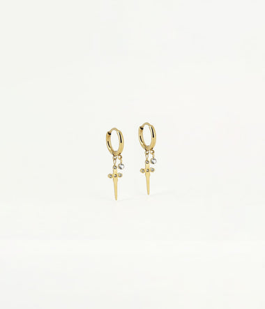 Magdalena - Acier Doré - Boucles d'Oreilles - Zag Bijoux