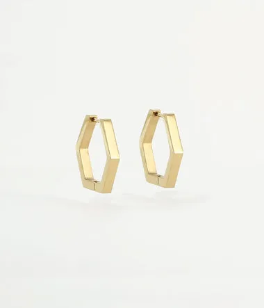 Octa - Acier Doré - Boucles d'oreilles - Zag Bijoux