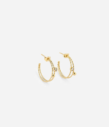 Ysée - Acier Doré - Boucles d'Oreilles - Zag Bijoux