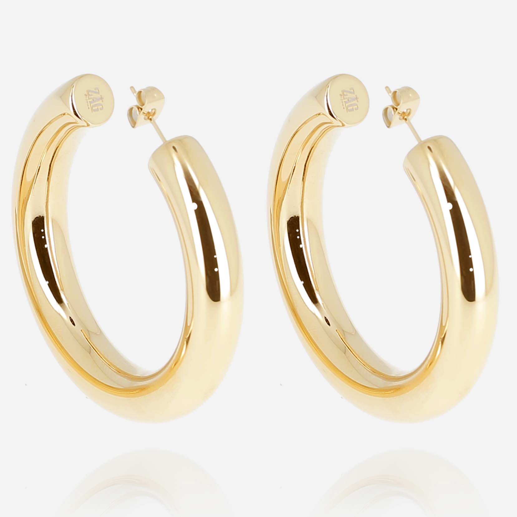 Oxana - Acier Doré - Boucles d'oreilles - Zag Bijoux