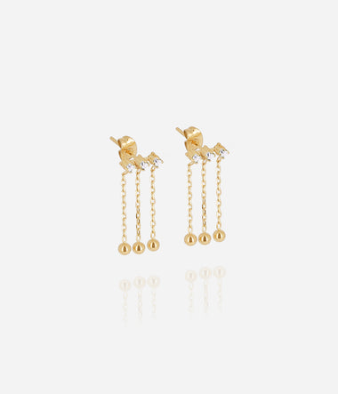 Poseidon - Acier Doré - Boucles d'oreilles - Zag Bijoux