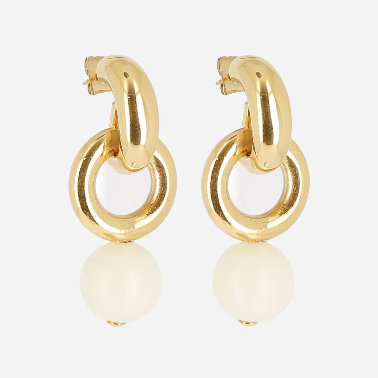 Laia - Acier Doré - Boucles d'Oreilles - Zag Bijoux