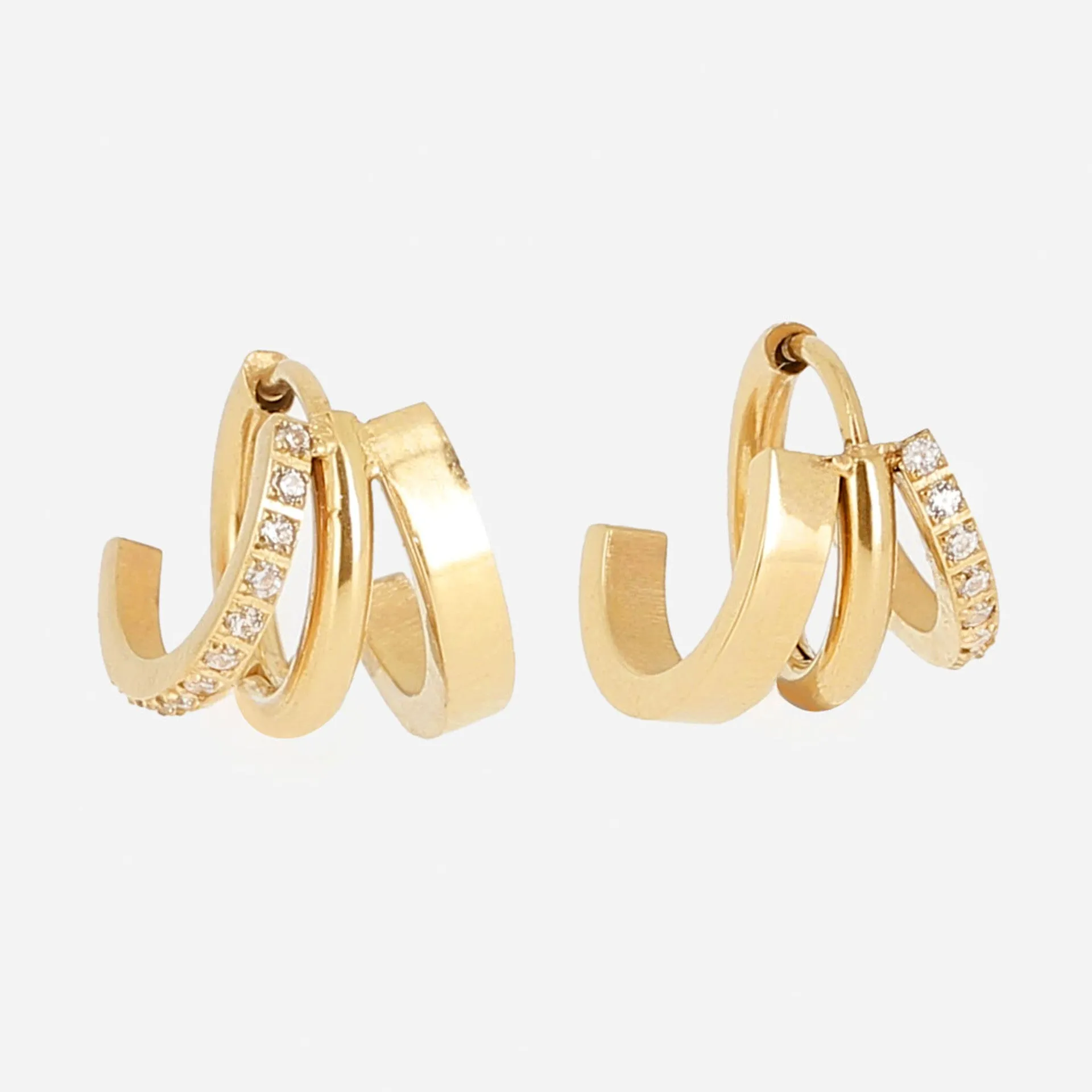 Virginia - Acier Doré - Boucles d'Oreilles - Zag Bijoux