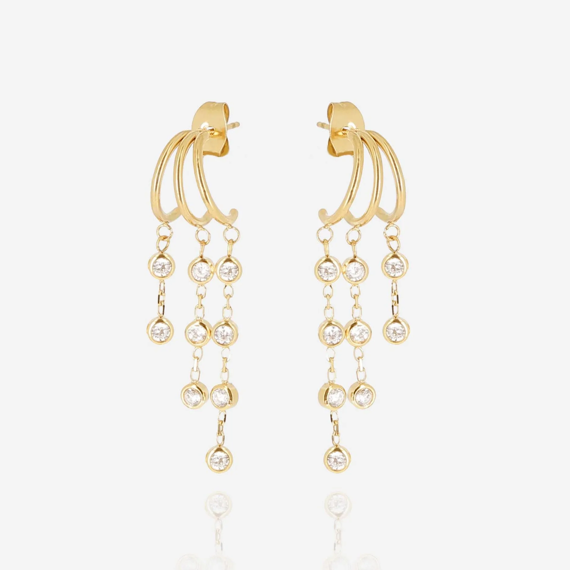 Teresa - Acier Doré - Boucles d'Oreilles - Zag Bijoux