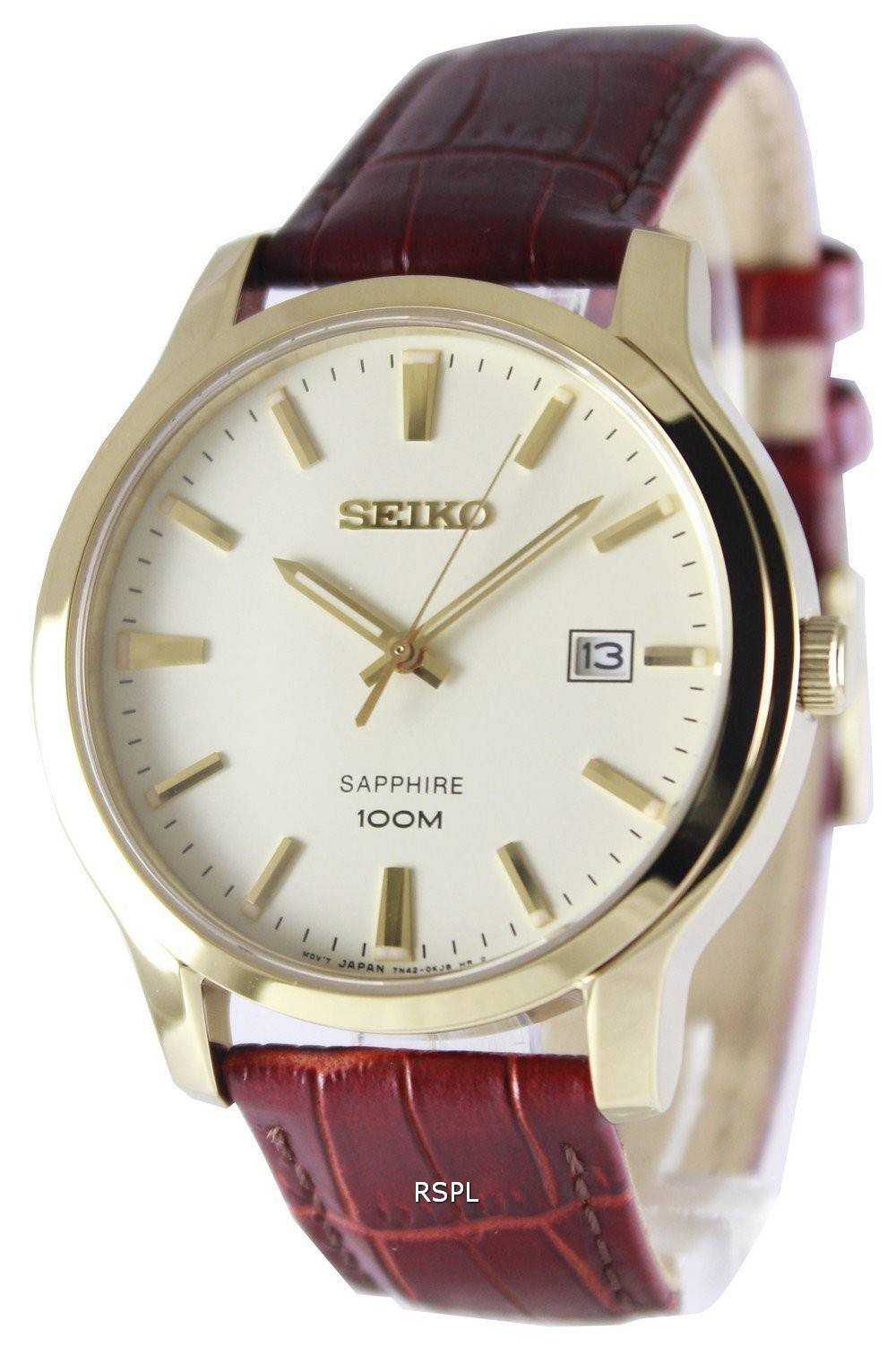 Seiko Neo classique Quartz saphir 100M SGEH44P1 SGEH44P montre homme