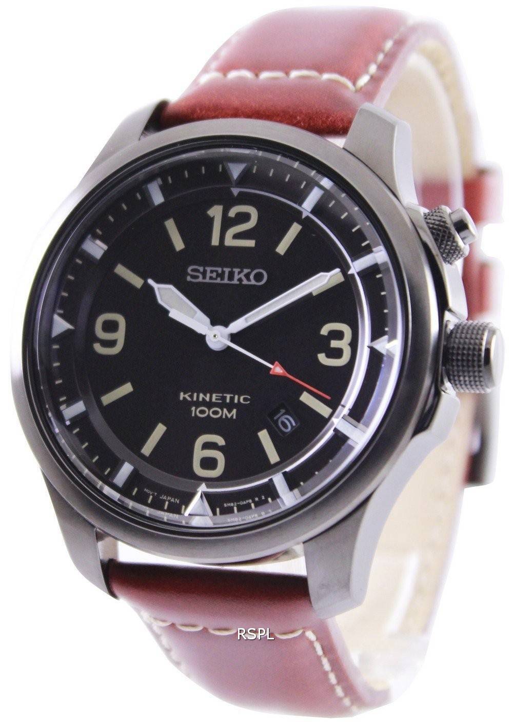 Seiko Neo Sport Kinetic 100M cadran noir Montre SKA691P1 SKA691P Hommes