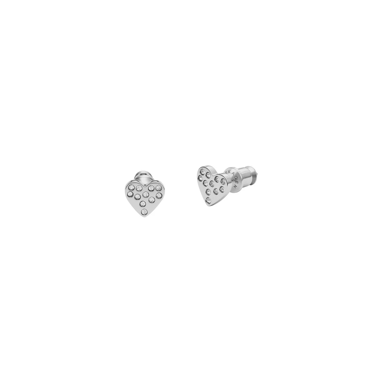 Boucles d'oreilles Skagen Kariana Falling Hearts en acier et oxyde de zirconium