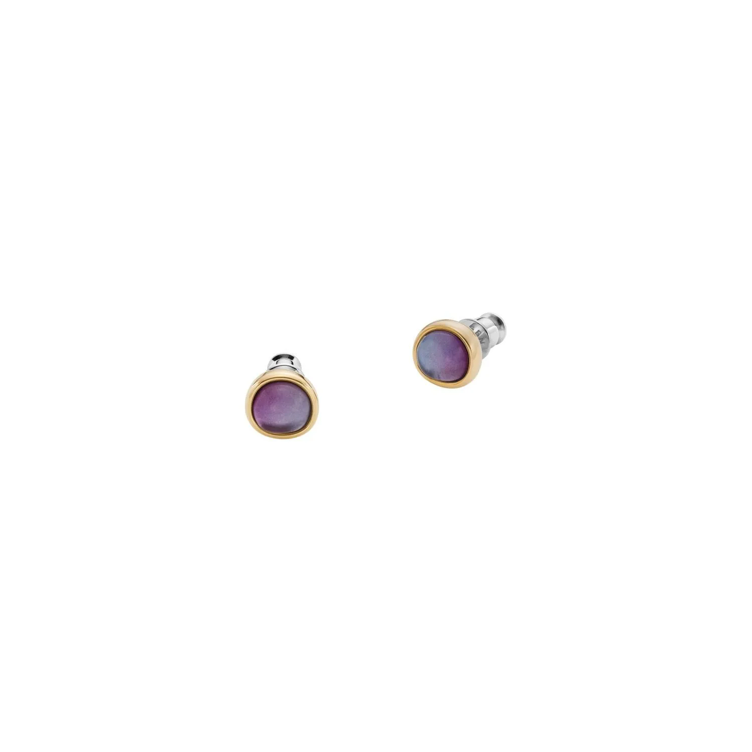 Boucles d'oreilles Skagen Sea Glass Lavender Sunset en métal doré et verre