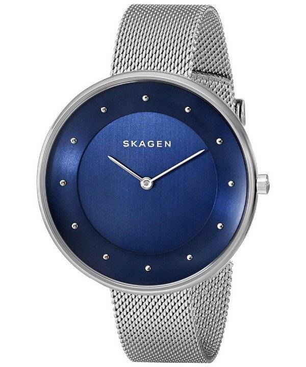 Skagen Gitte cadran bleu Montre en acier inoxydable Mesh Bracelet SKW2293 femmes