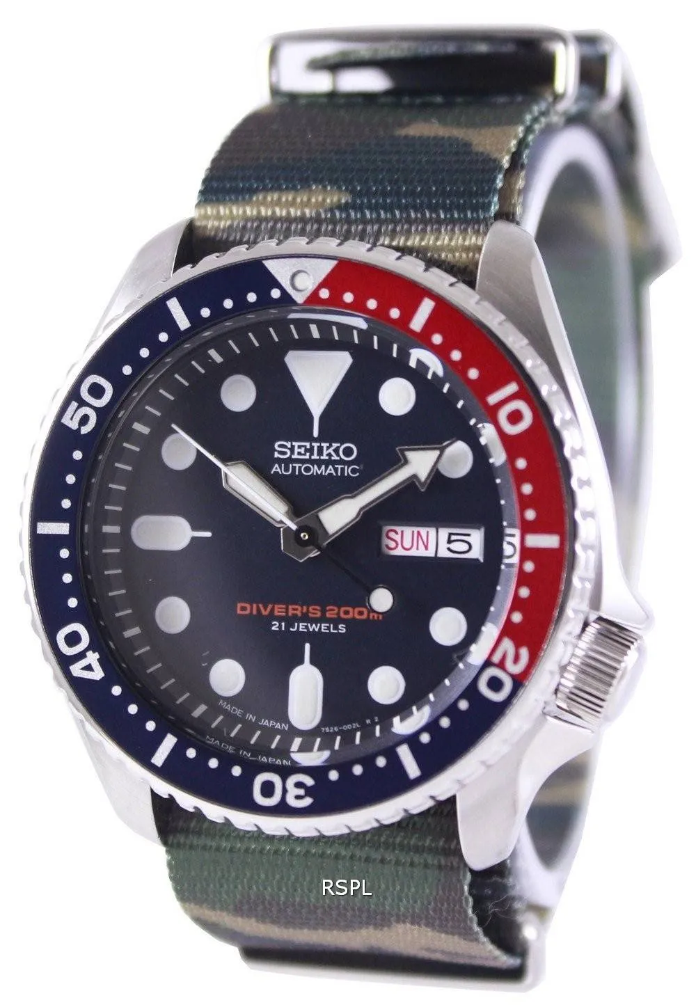 Montre 200M armée OTAN Strap SKX009J1-NATO5 masculin automatique Seiko Diver