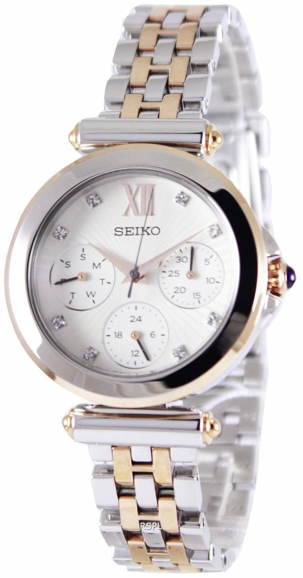 Seiko Multi-Function deux cristaux Tone Montre SKY700P1 SKY700P femmes