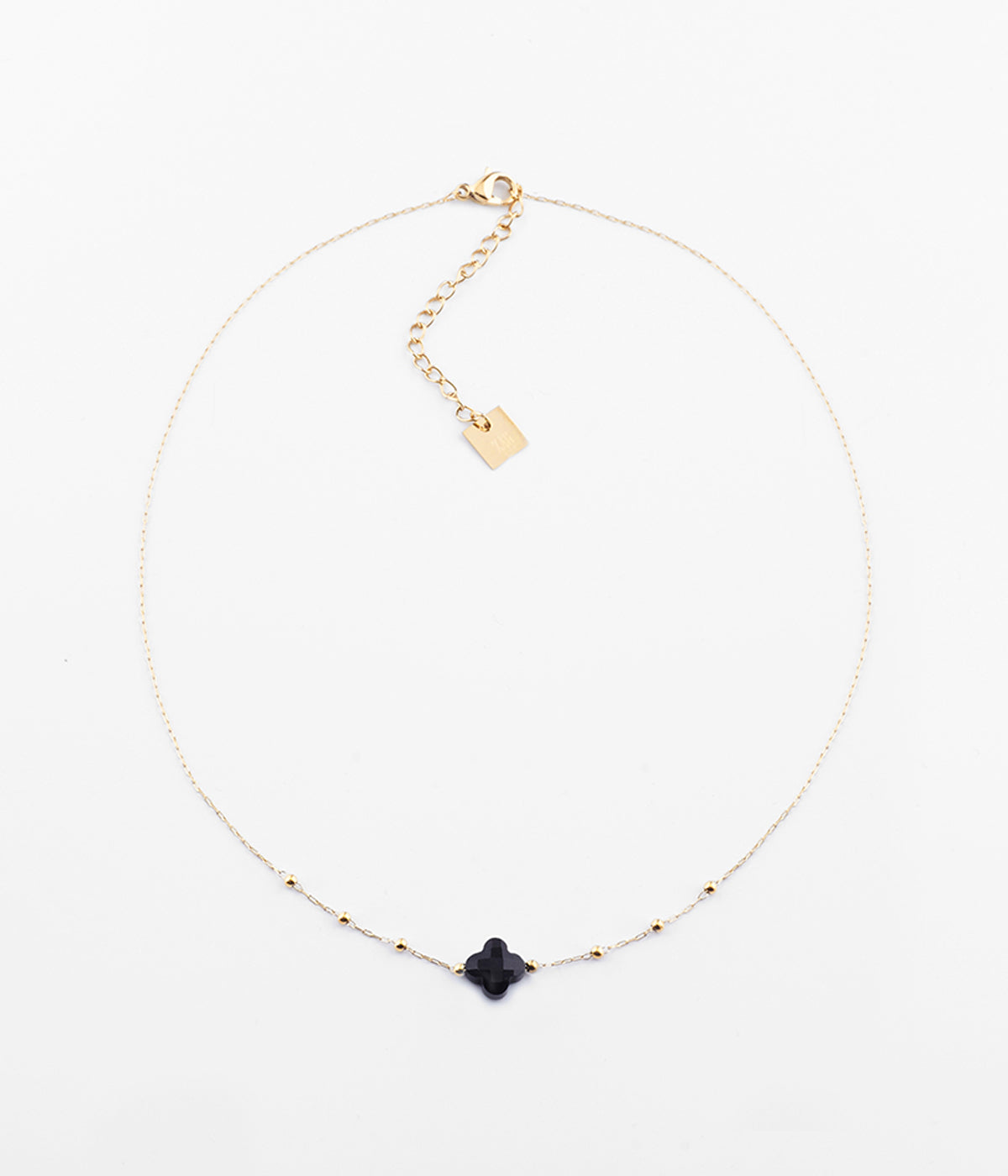 Velasquez - Acier Doré & Onyx - Collier - Zag Bijoux