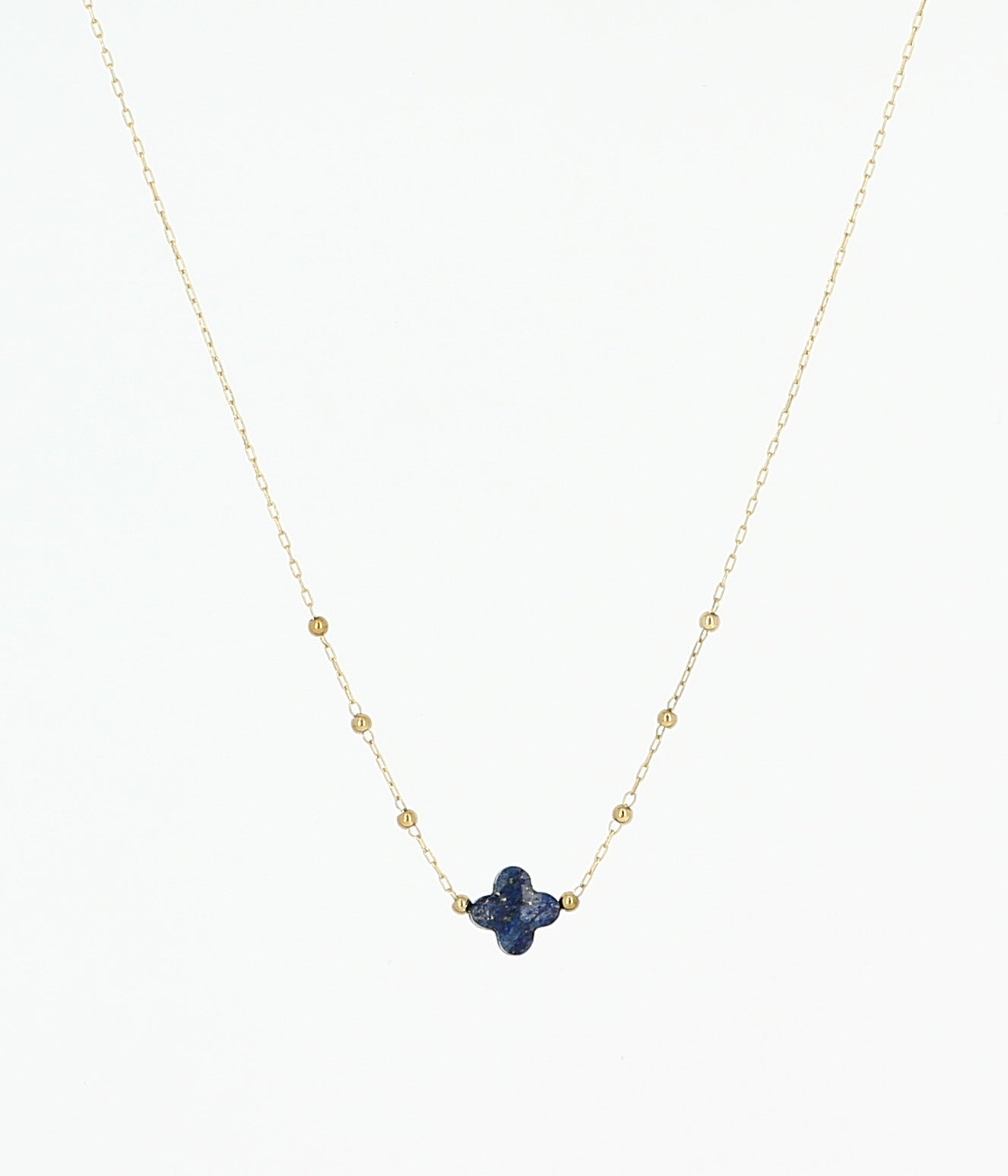 Velasquez - Acier Doré & Lapis Lazuli - Collier - Zag Bijoux
