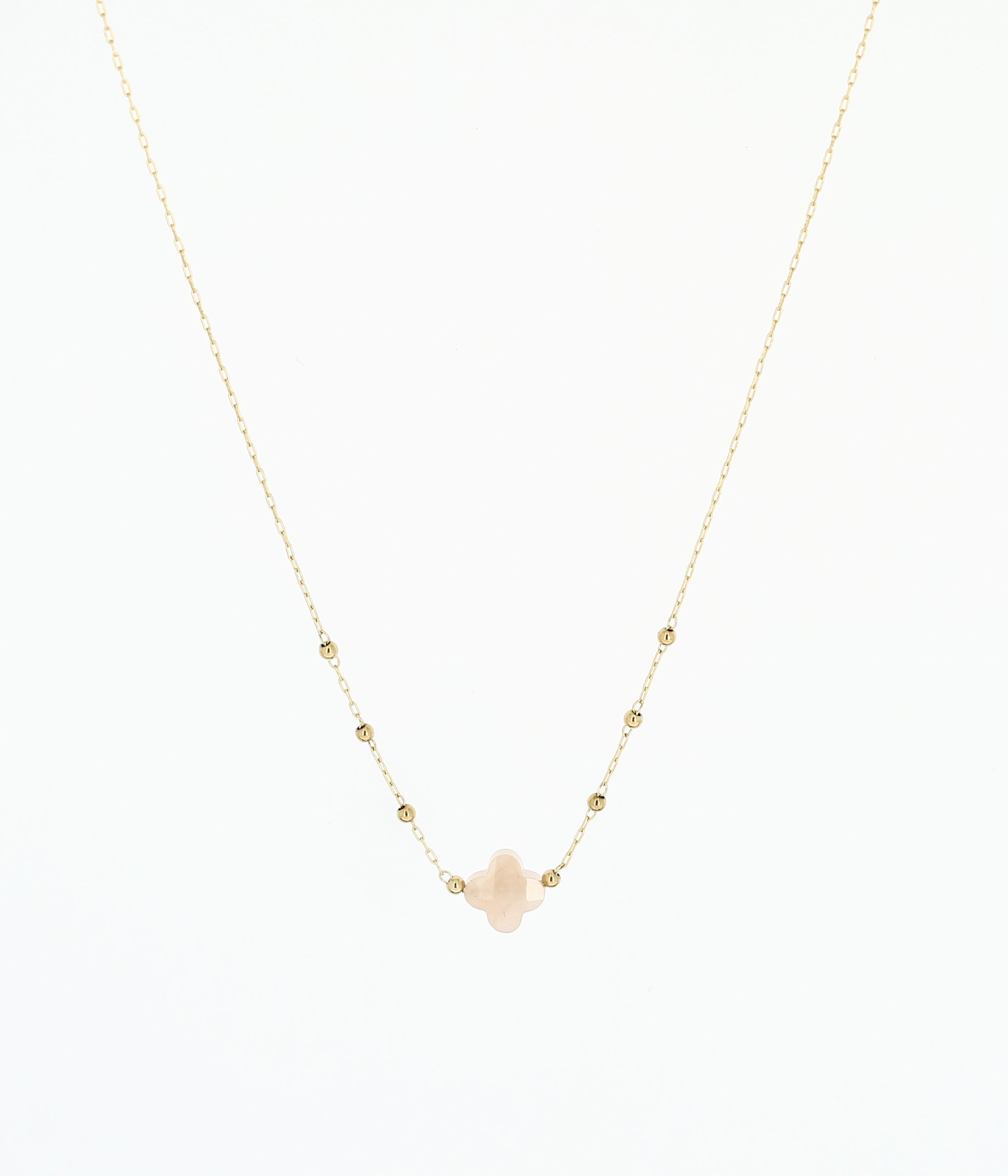 Velasquez - Acier Doré & Pierre de Soleil - Collier - Zag Bijoux