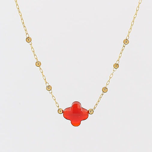 Velasquez - Acier Doré & Cornaline - Collier - Zag Bijoux