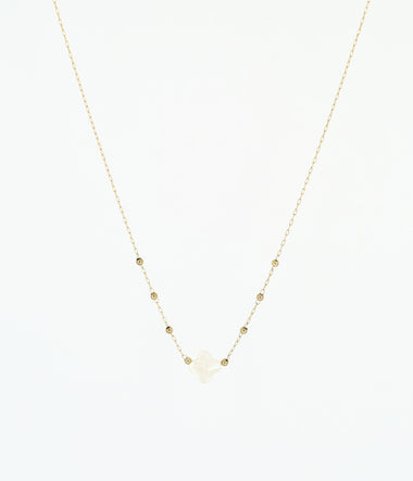 Velasquez - Acier Doré & Nacre Blanche - Collier - Zag Bijoux