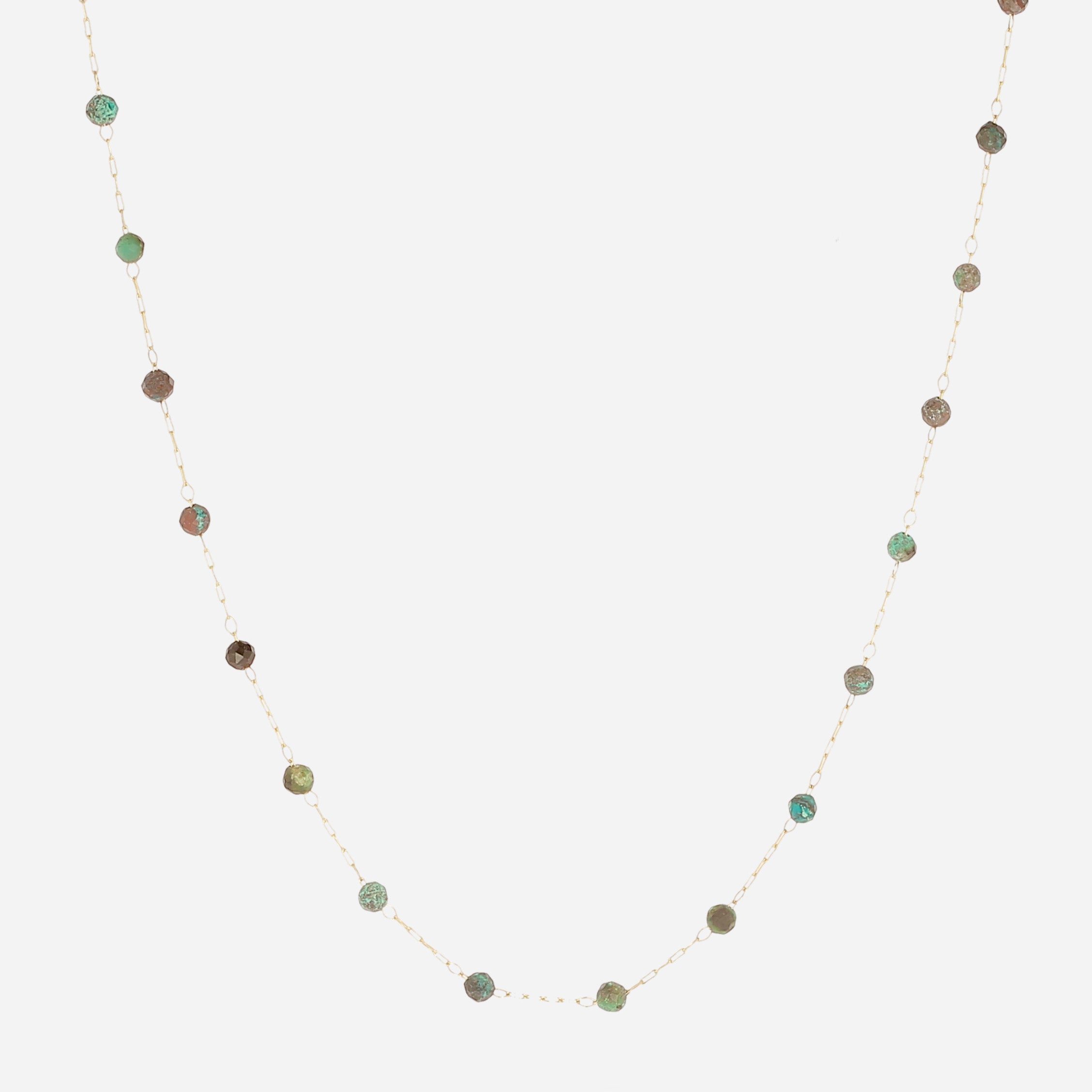 Acier Doré & Turquoise - Collier - Zag Bijoux