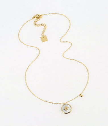 Sun - Acier Doré & Nacre Blanche - Collier - Zag Bijoux