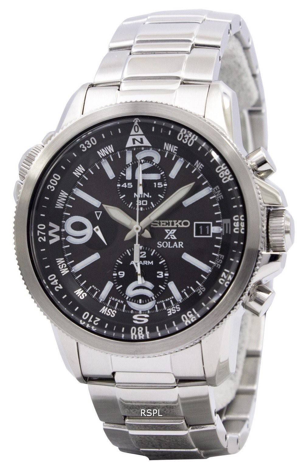 Seiko solaire alarme chronographe SSC075P1 SSC075P SSC075