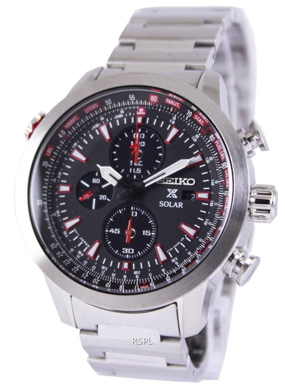 Seiko Prospex Sky chronographe solaires pilotes SSC349P1 SSC349P hommes