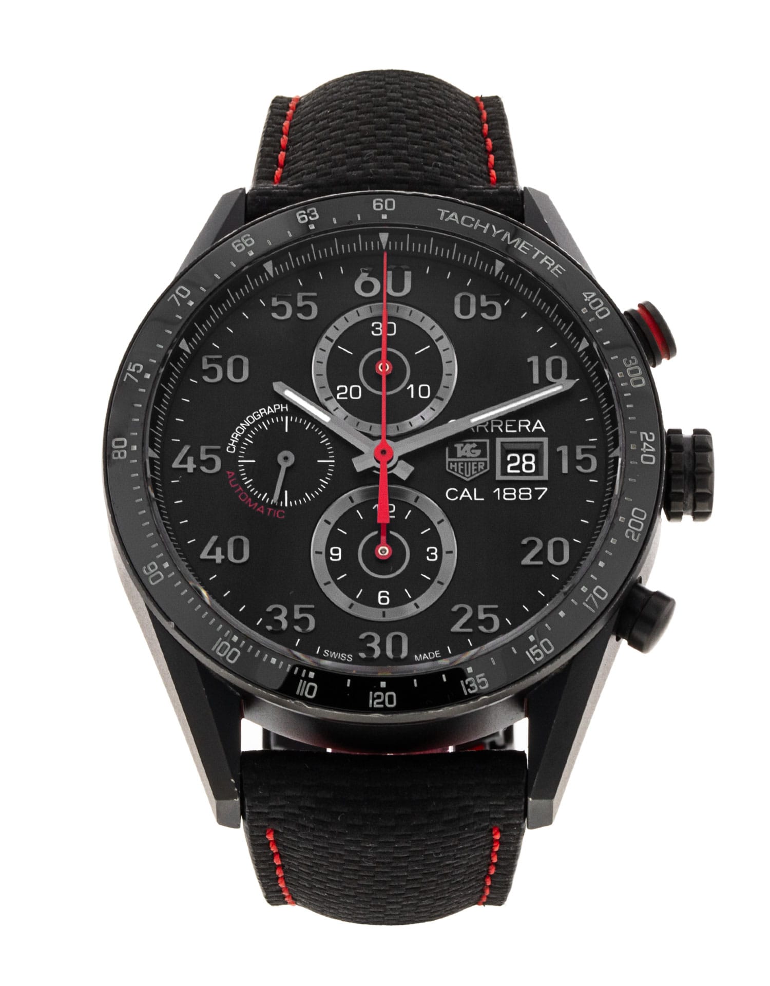 Tag Heuer Carrera - cadran Noir arabe et un bracelet e Cuir
