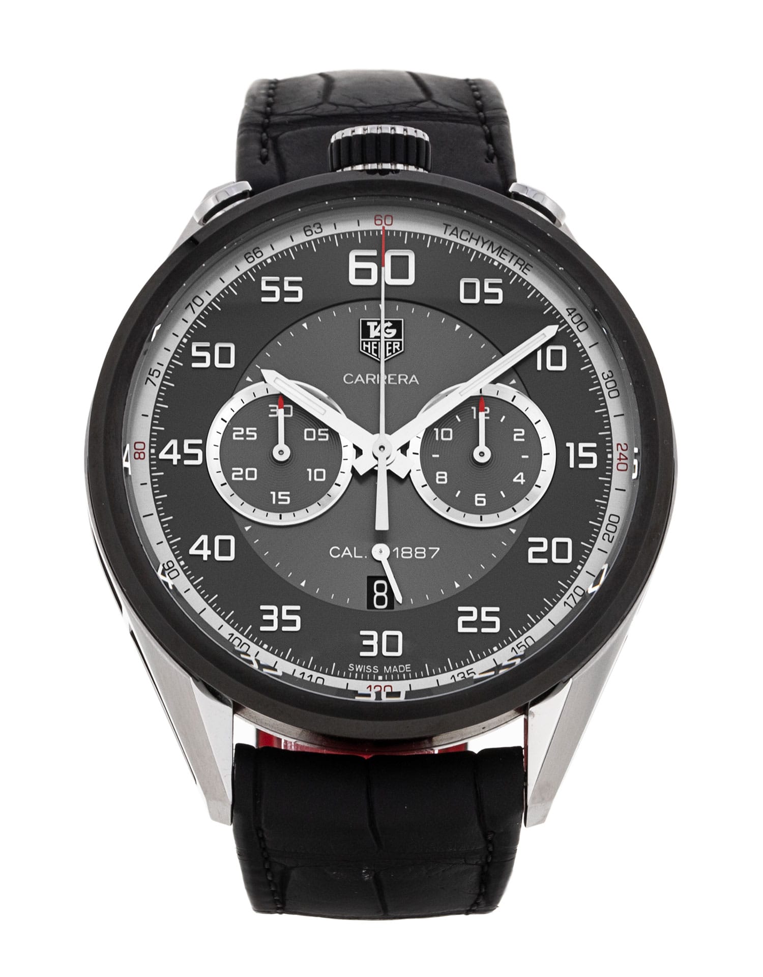 Tag Heuer Carrera - cadran Arabe gris et un bracelet e Cuir