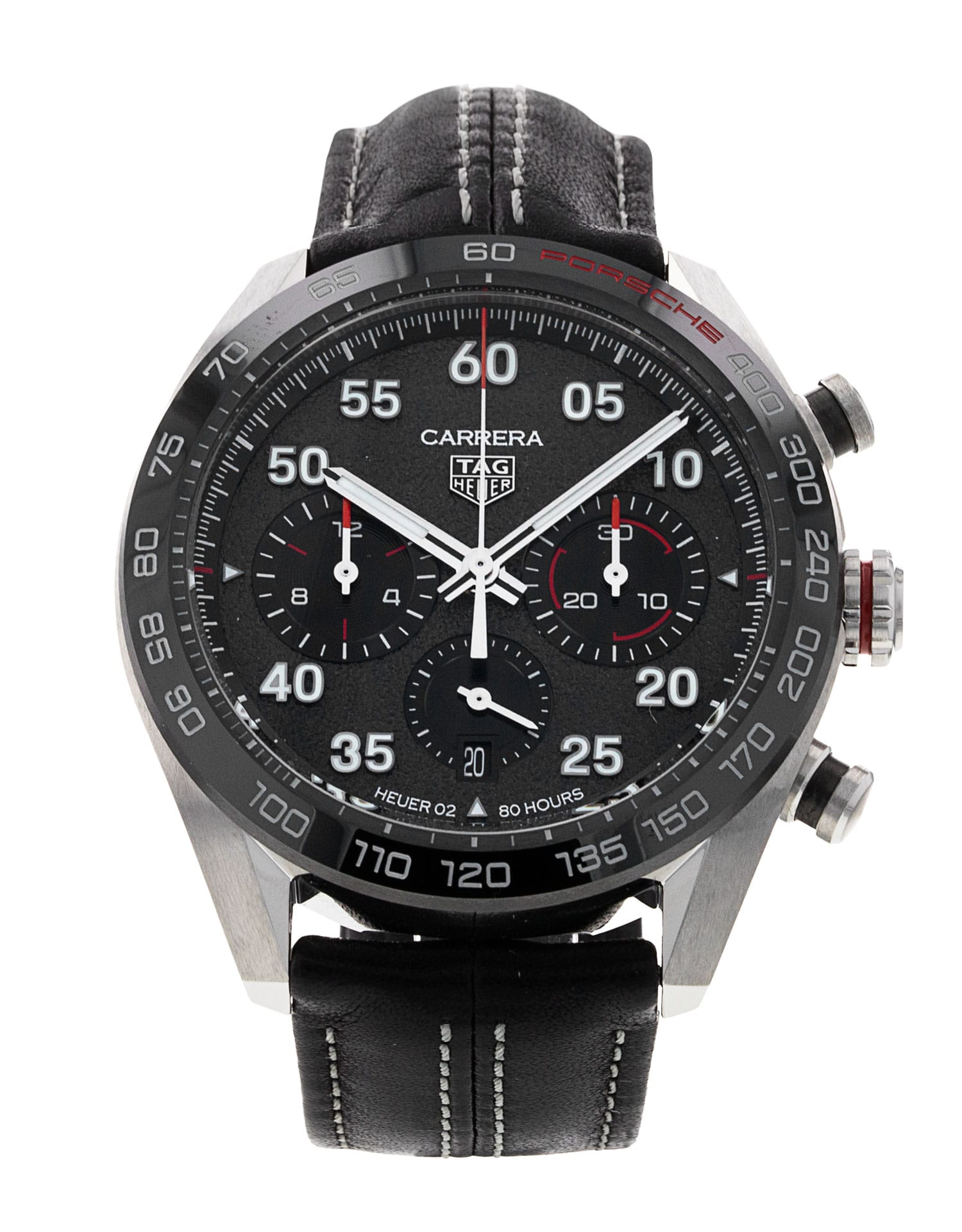 Tag Heuer Carrera - cadran Gris et un bracelet e Cuir