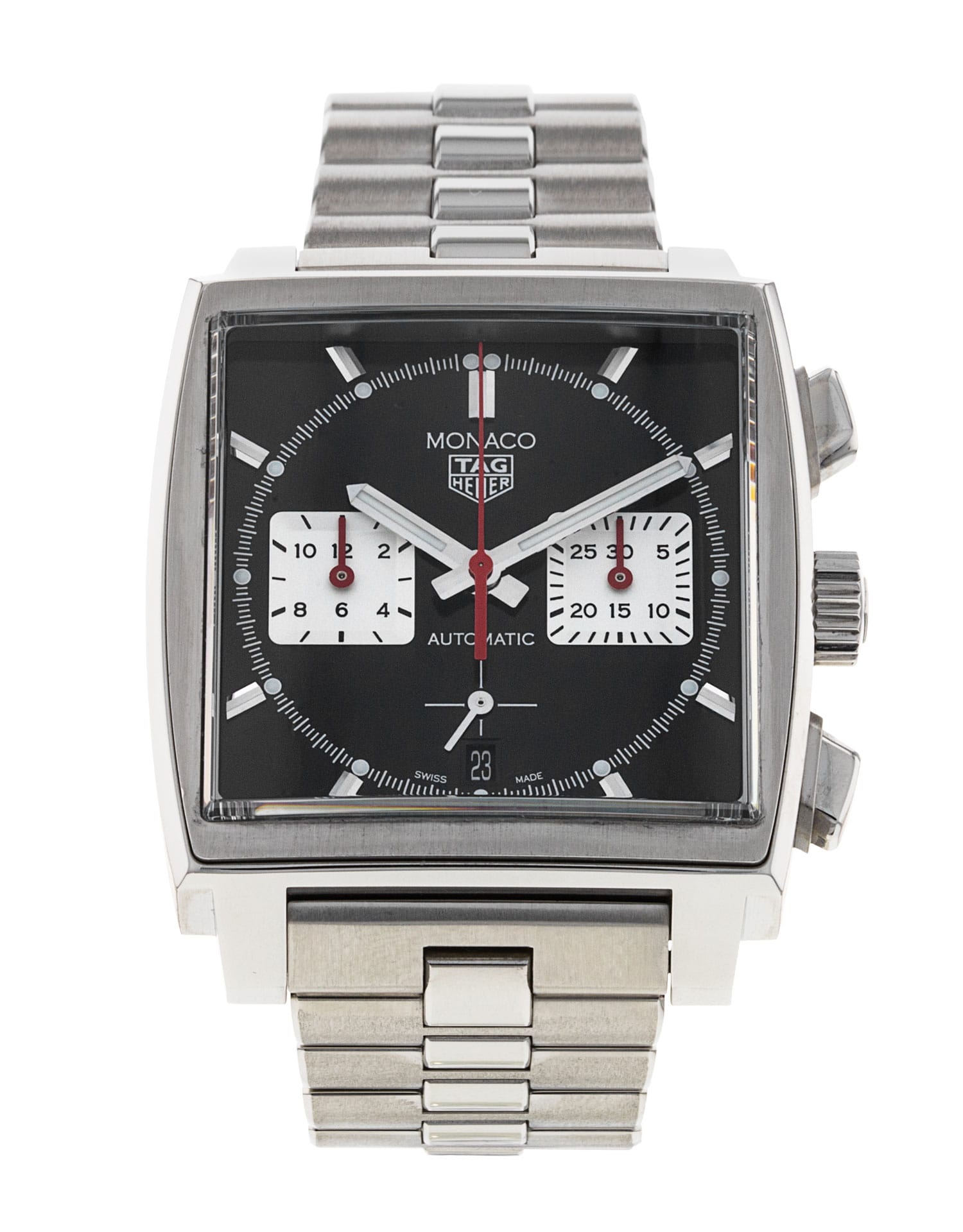Tag Heuer Monaco - cadran Baton noire et un bracelet e Métal