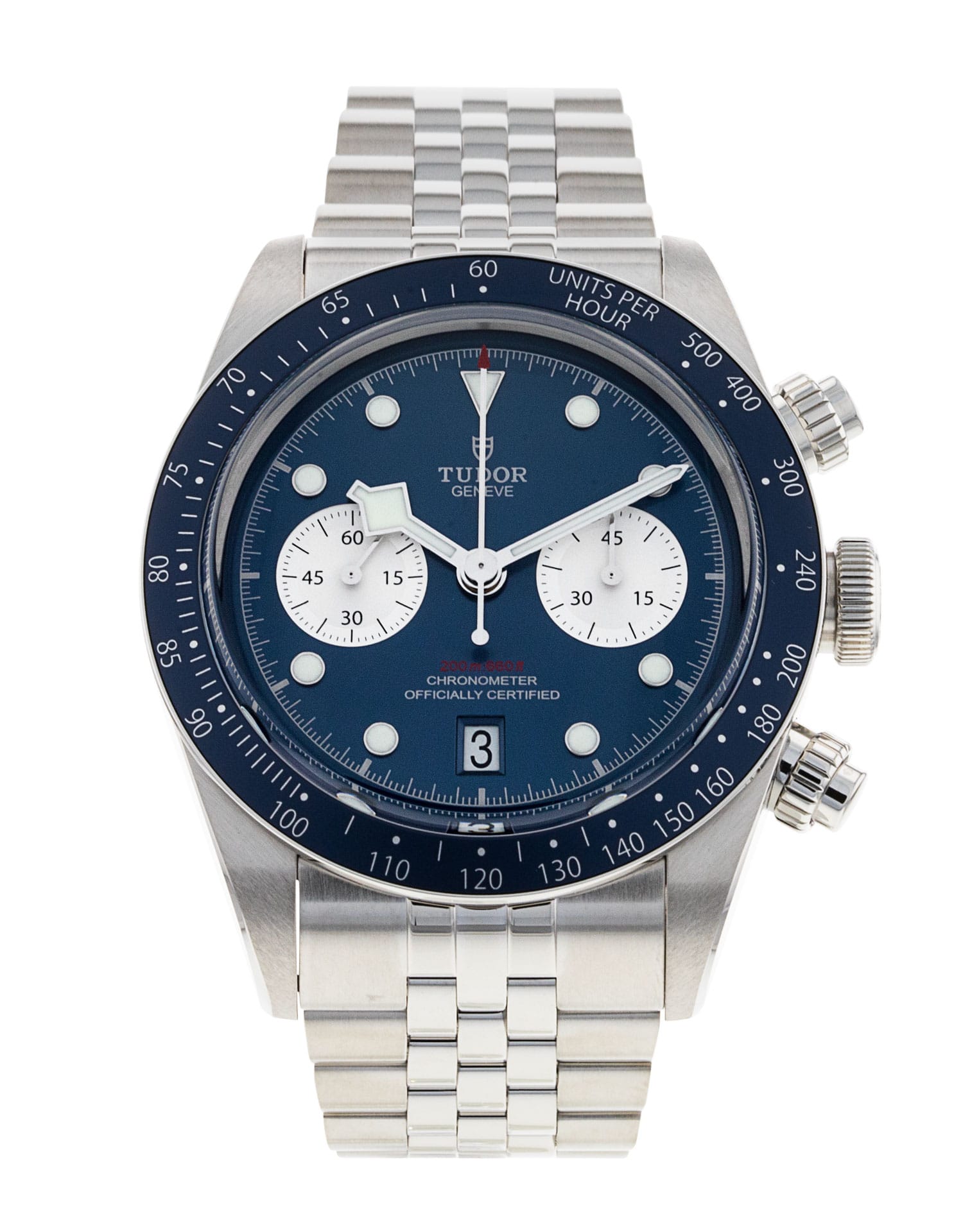Tudor Black Bay Chrono - cadran Bleu et un bracelet e Métal