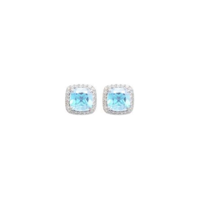 Achat Boucles d'oreilles Gringoire Joaillerie en or blanc, topaze bleue et diamant