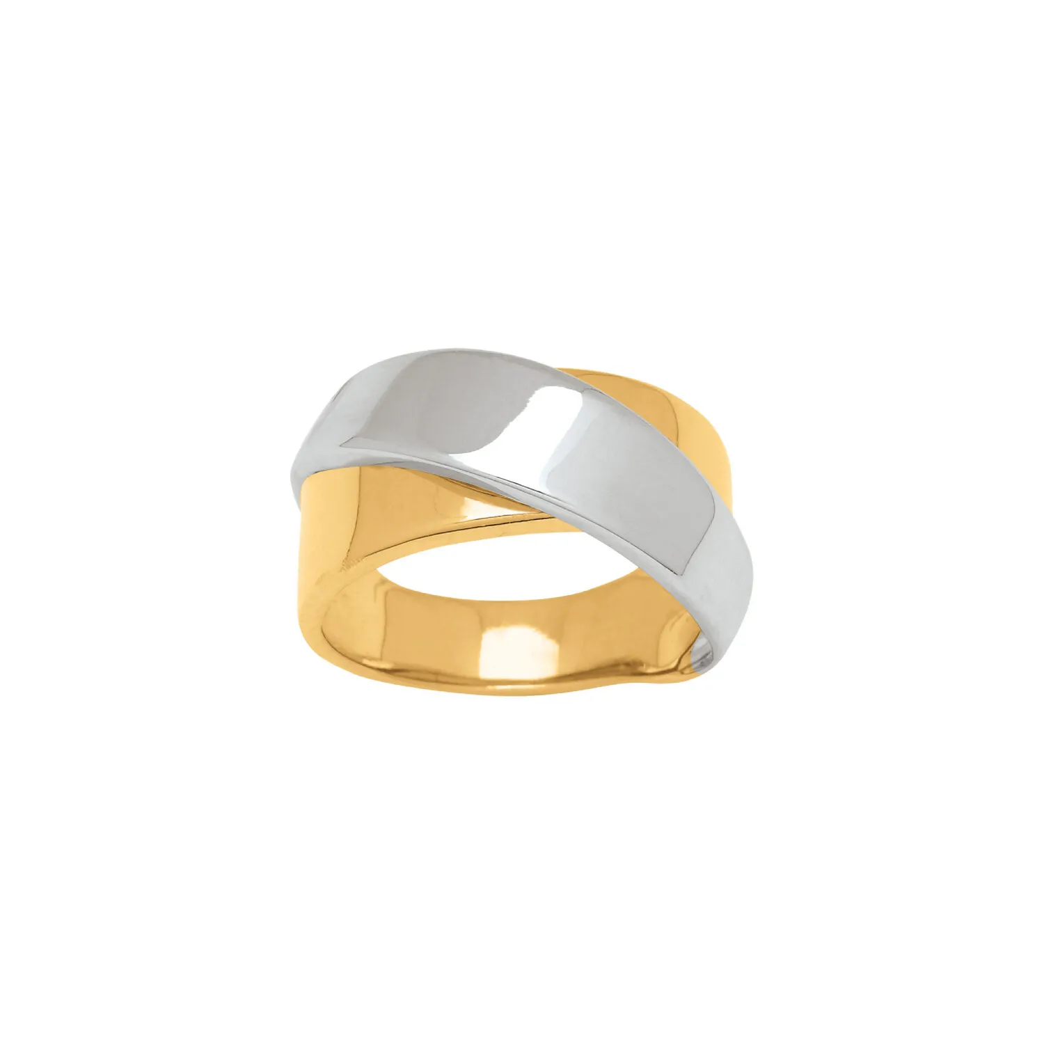 Bague en or jaune et or blanc, taille 54
