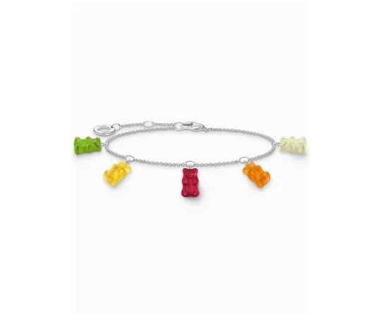 Thomas Sabo A2152-017-7-L19V Bracelet argenté avec cinq Ours d'Or de couleur