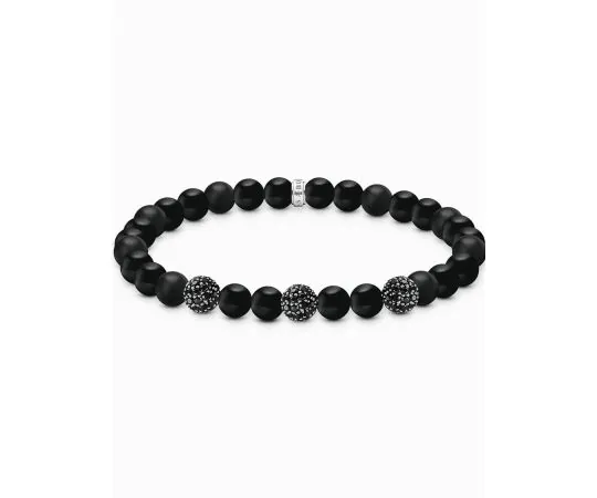 Thomas Sabo A2195-705-11-L19 Unisex bracelet Obsidian et zircon noir