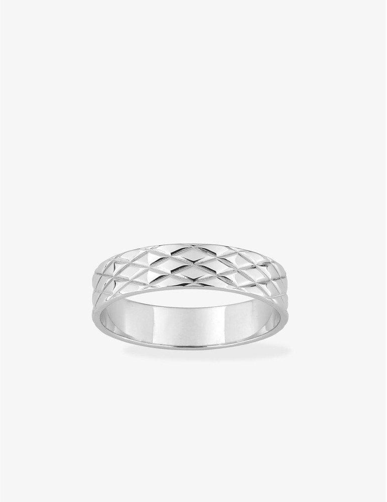 Alliance argent rhodié 925 ‰ et motifs géométriques - Mariage