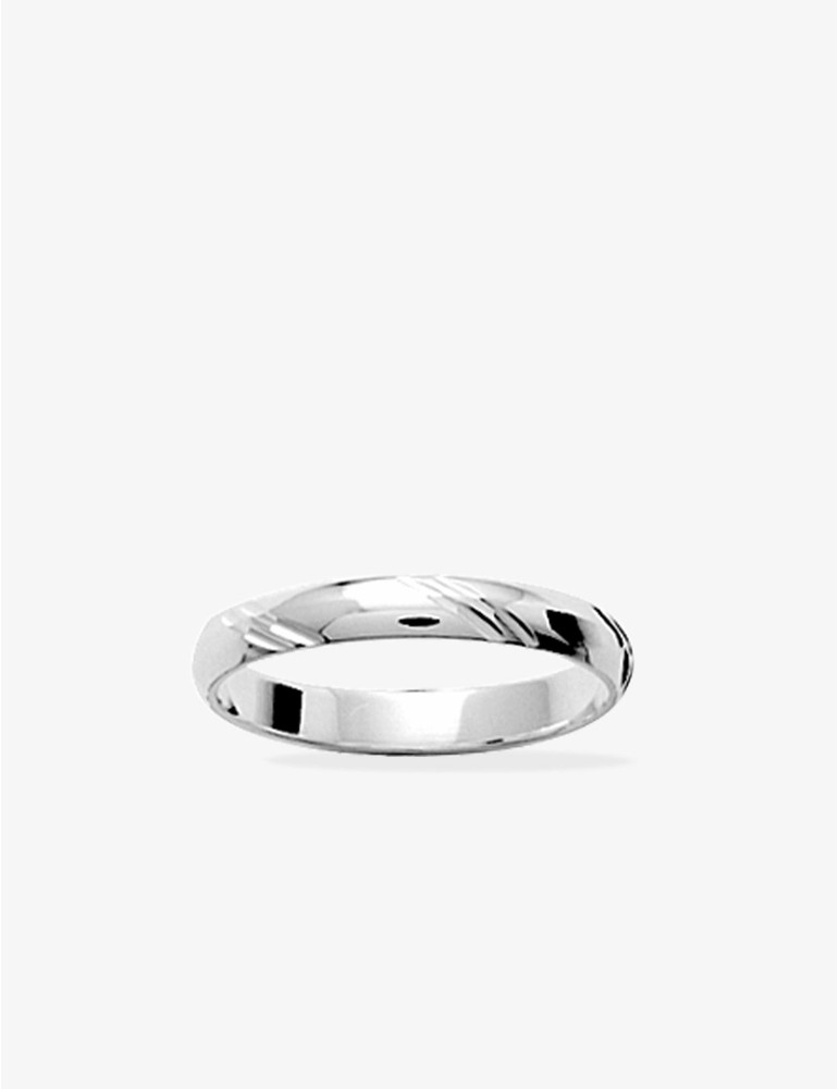Alliance ciselée demi-jonc argent rhodié 925 ‰ 3 mm SO OR