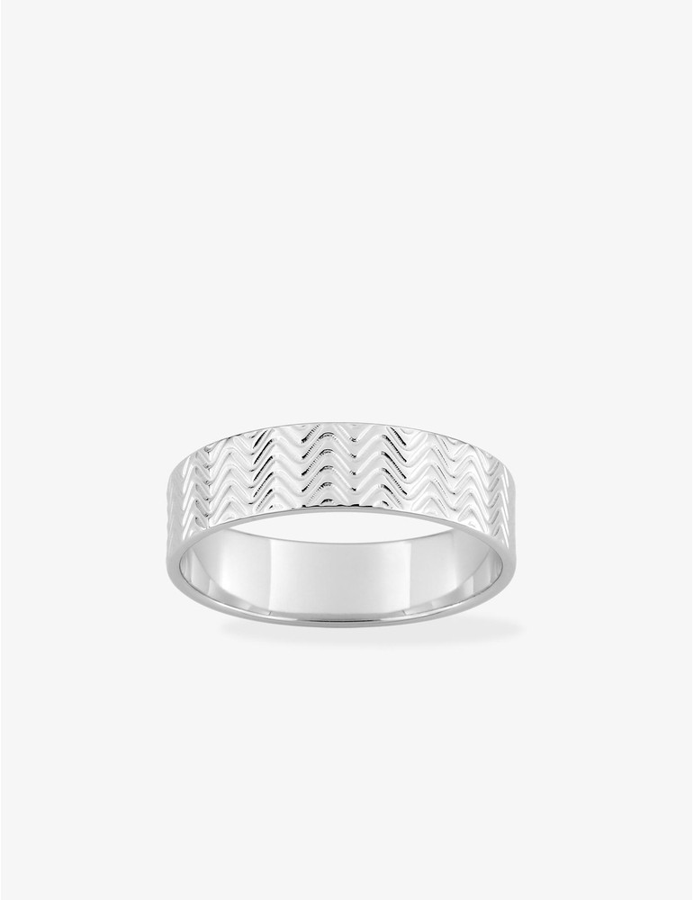 Alliance fantaisie argent rhodié 925 ‰ largeur 5 mm - Mariage