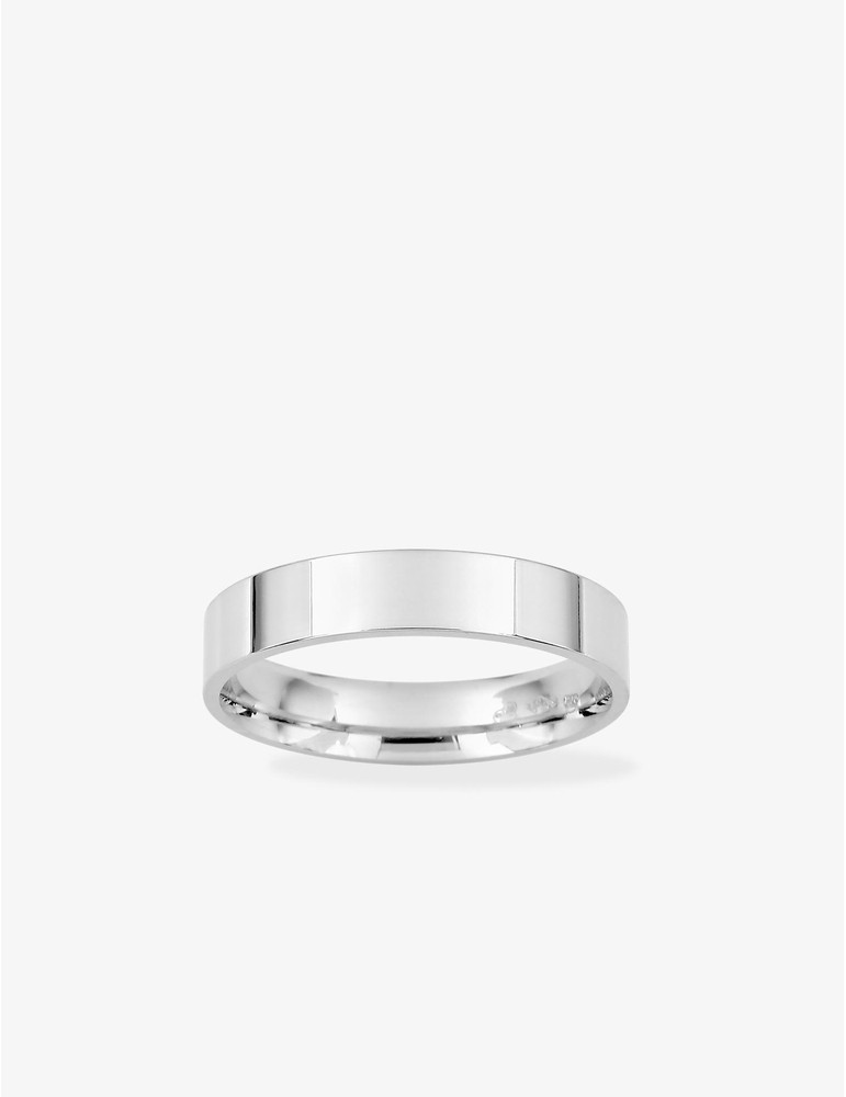 Alliance or blanc 375 ‰ ruban 4 mm - Mariage