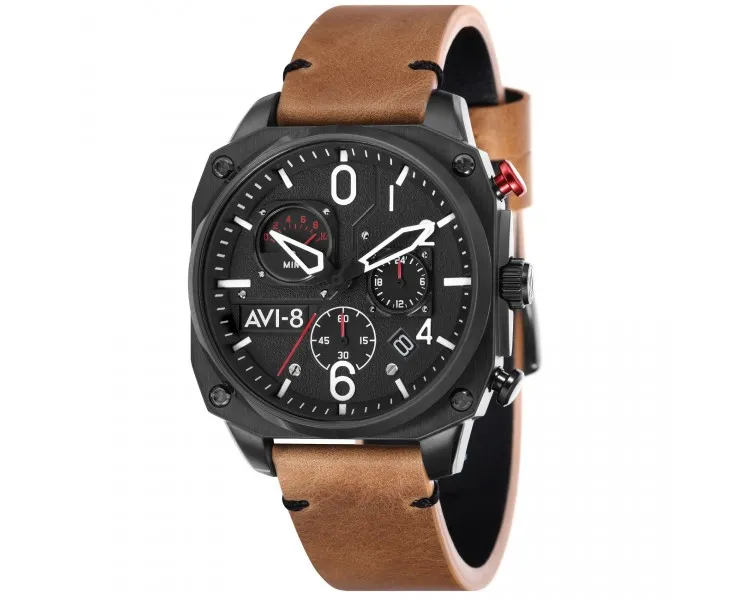 Montre Homme AVI-8 Hawker Hunter Noir Cuir Brun - AV-4052-02