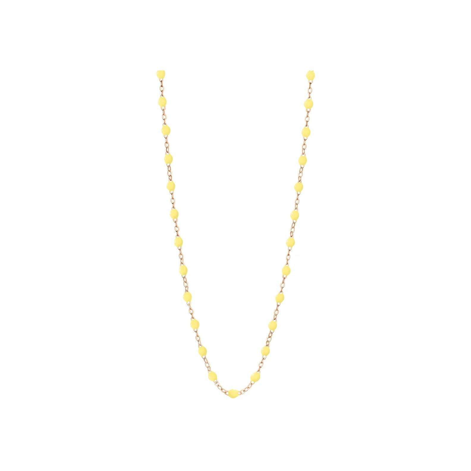 Collier Gigi Clozeau Classique en or rose et résine mimosa, 42cm