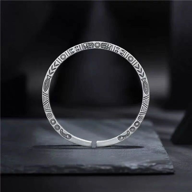 Bracelet manchette Buddha Stones Koi Fish Elephant Sun Totem Chance Richesse