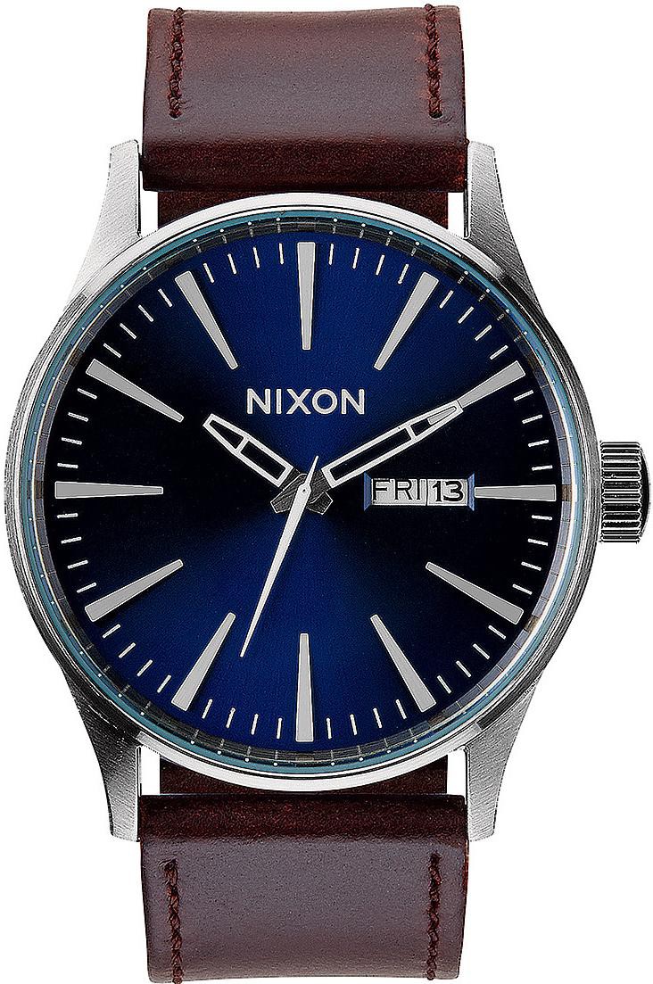 Nixon Sentry Leather A105-1524 Montre-Bracelet pour hommes Point Culminant de Design