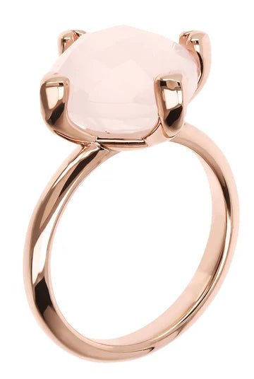 Bronzallure Faceted Rose Quartz Cocktail Ring