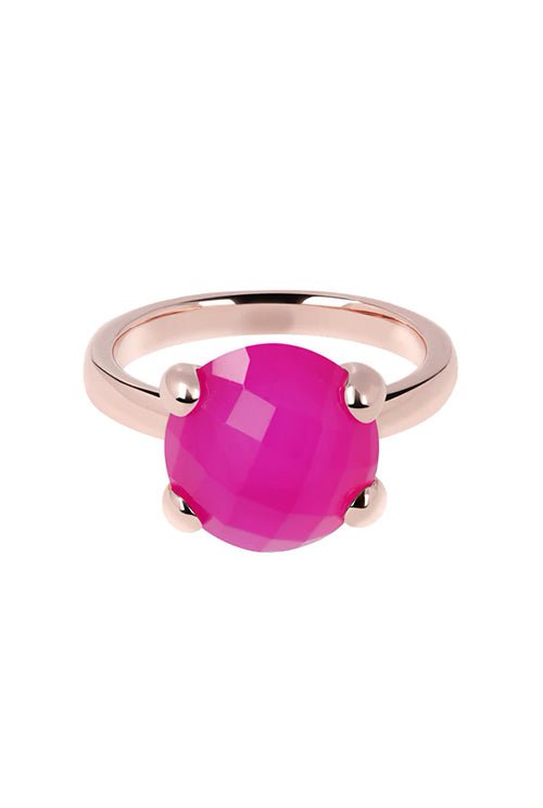 Bronzallure Felicia cocktail ring gold plated and agate