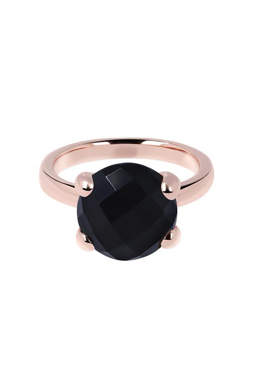Bronzallure Felicia cocktail ring gold plated and black onyx