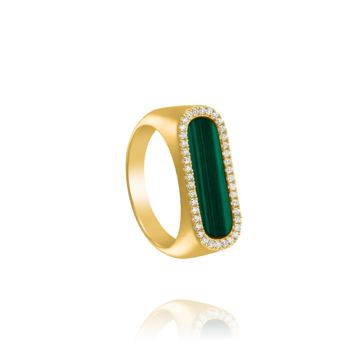 Charles Garnier STYLES Malachite Ring Gold-plated silver oxides