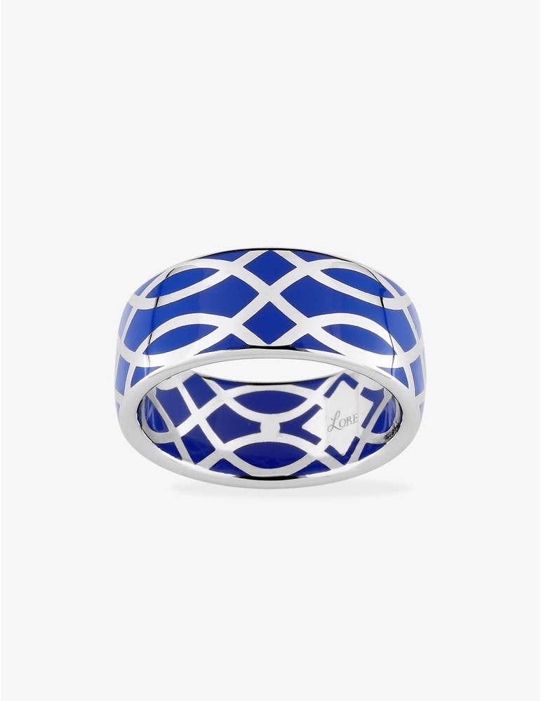Bague Confidence Or blanc 375‰ et laque bleue SO OR