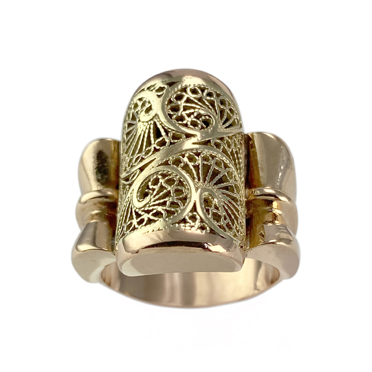 Bague d'occasion 2 ors 585 filigrane