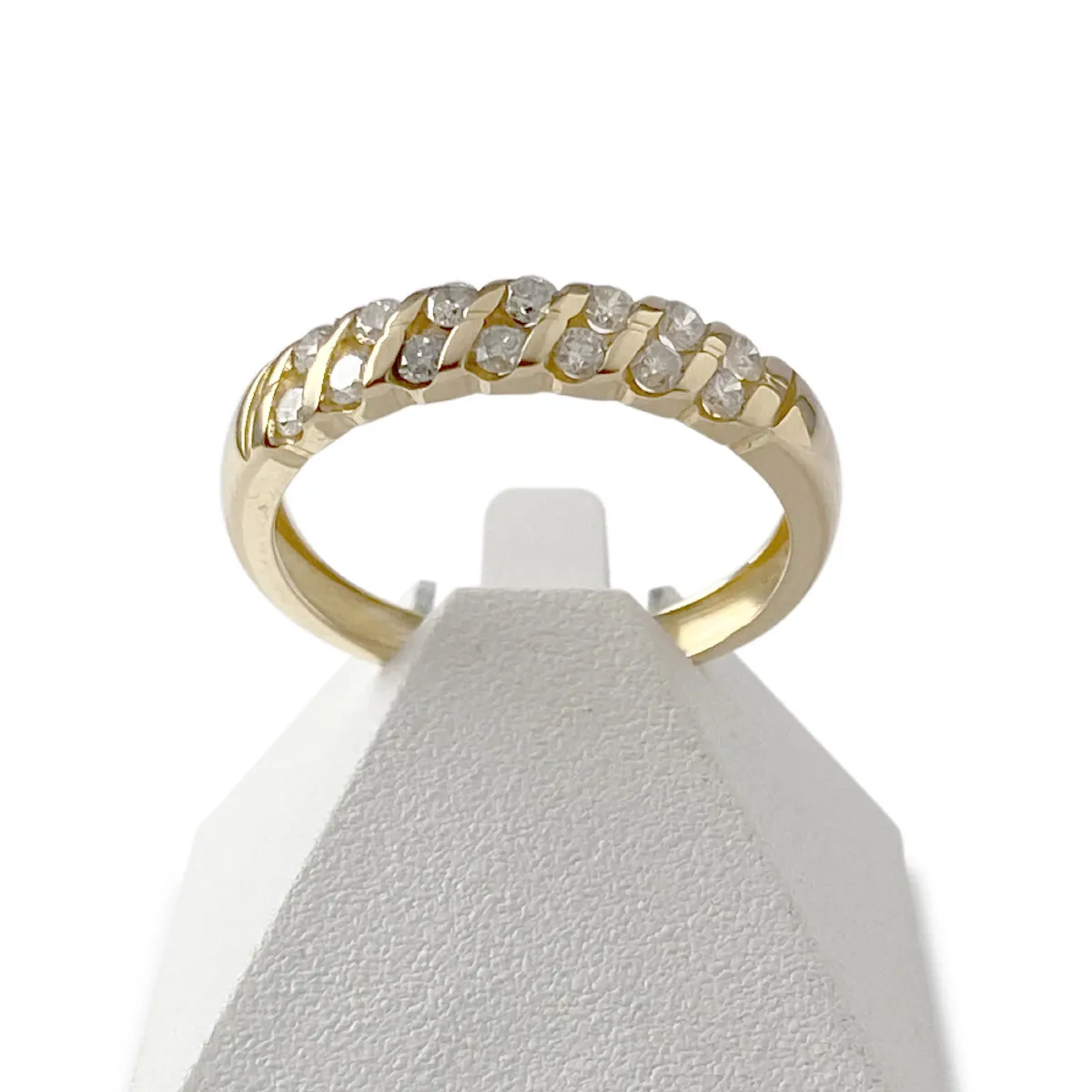 Bague d'occasion demi-tour or 750 jaune diamant