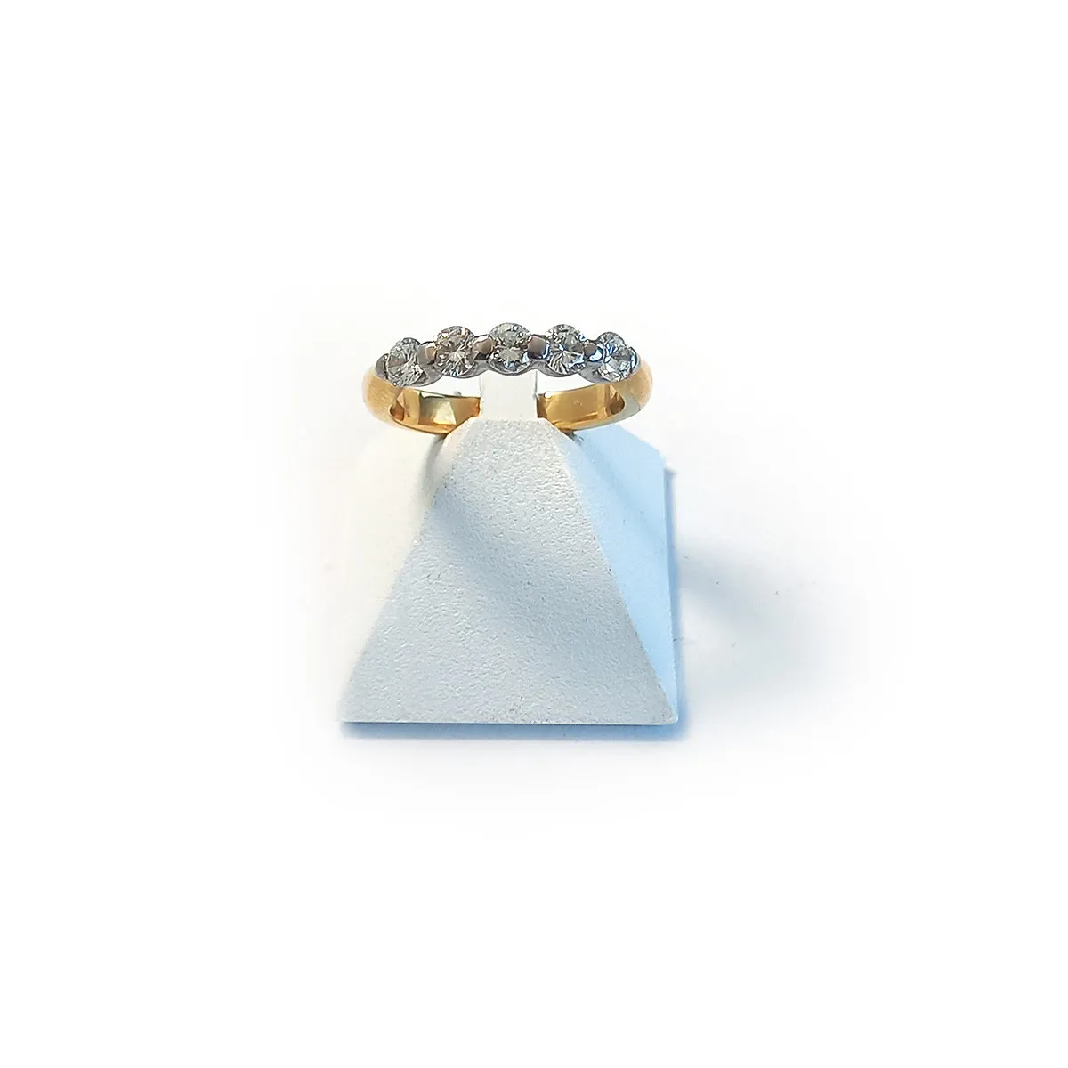 Bague d'occasion demi-tour or 750 jaune diamants