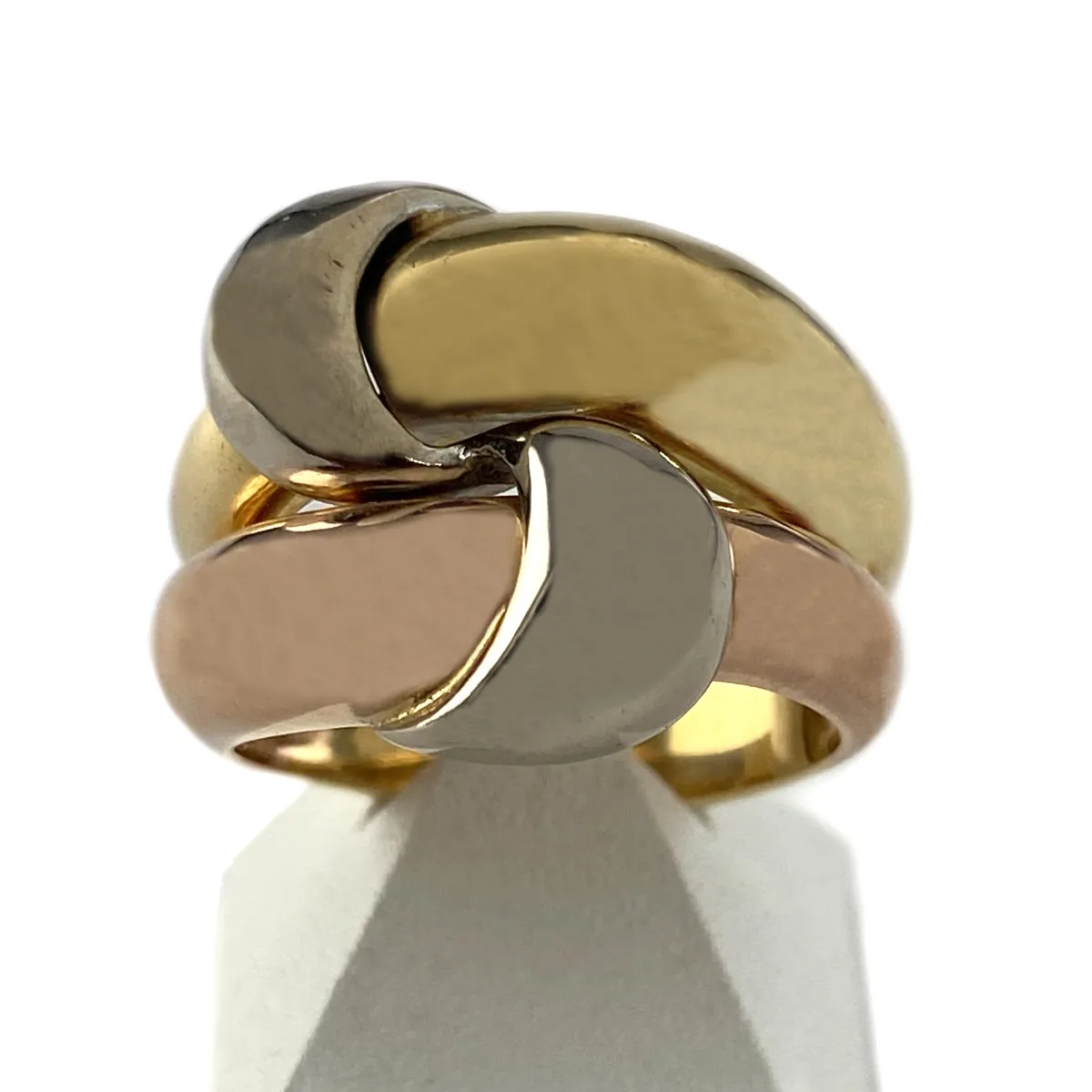 Bague d'occasion entrelacée 3 ors 750